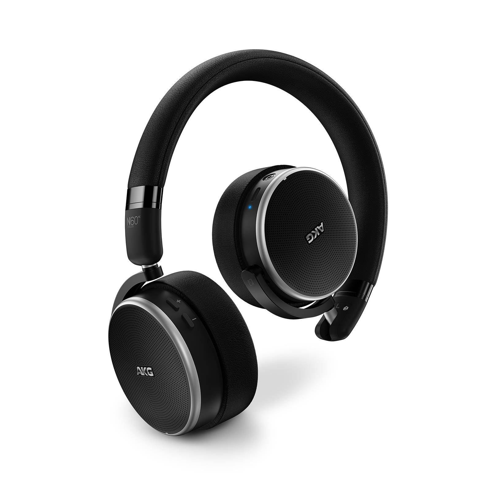 AKG N60NC On-Ear Noise-Cancelling Bluetooth Headphones with Built-In Remote and Mic (Black)