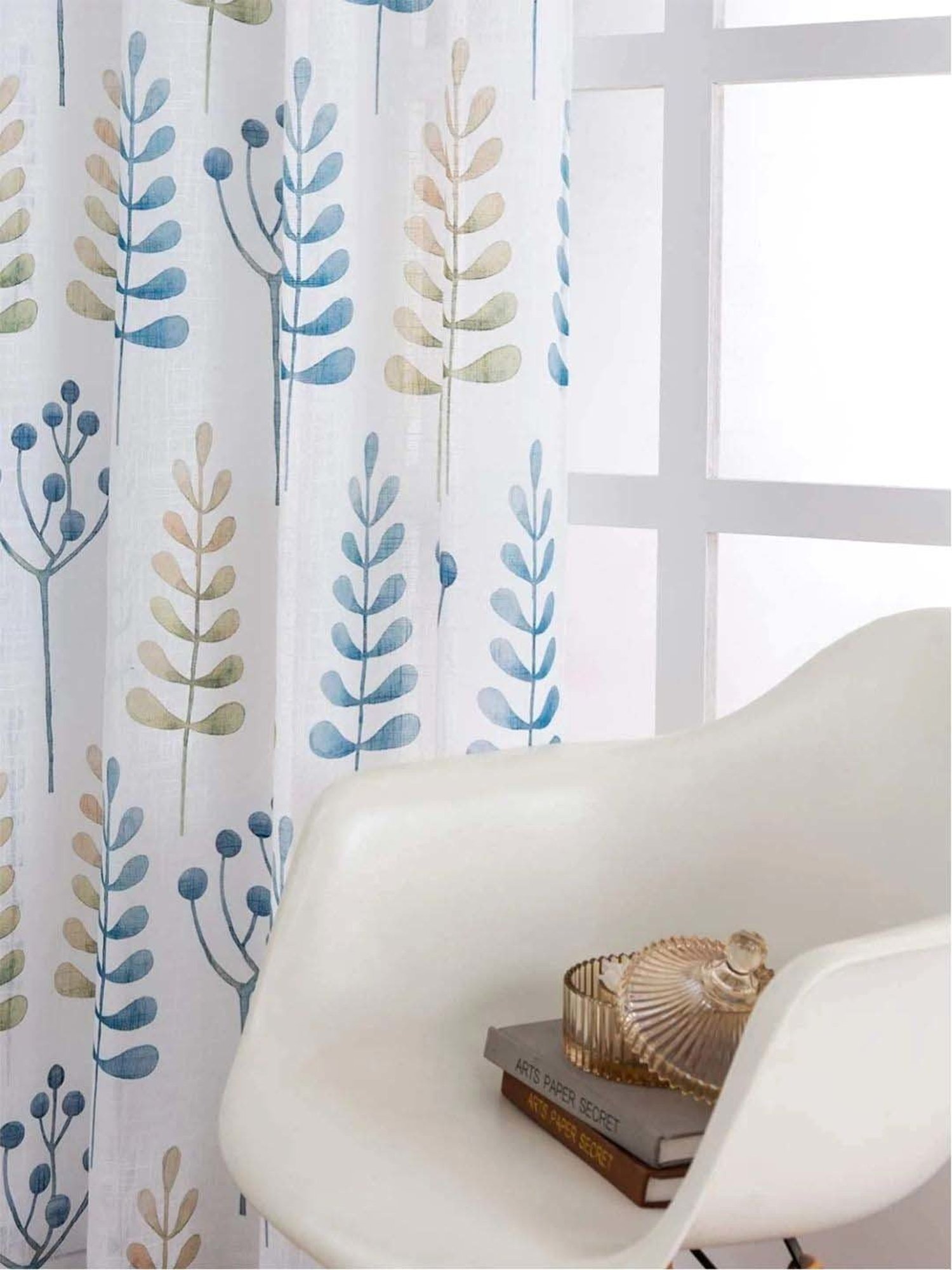 Urban Space Multicolor Linen 5 Ft. Window Curtain With Rod Pocket - Set of 2