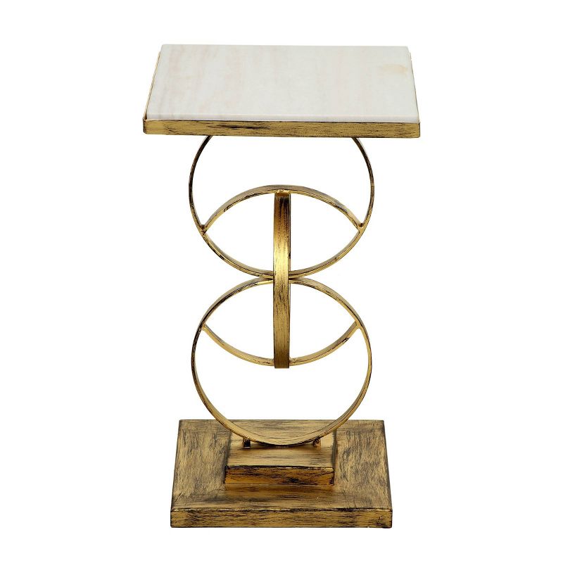 Rigby Accent Table White/Antique Gold - Carolina Chair & Table