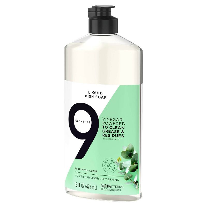 9 Elements Liquid Dish Soap - Eucalyptus - 16 fl oz