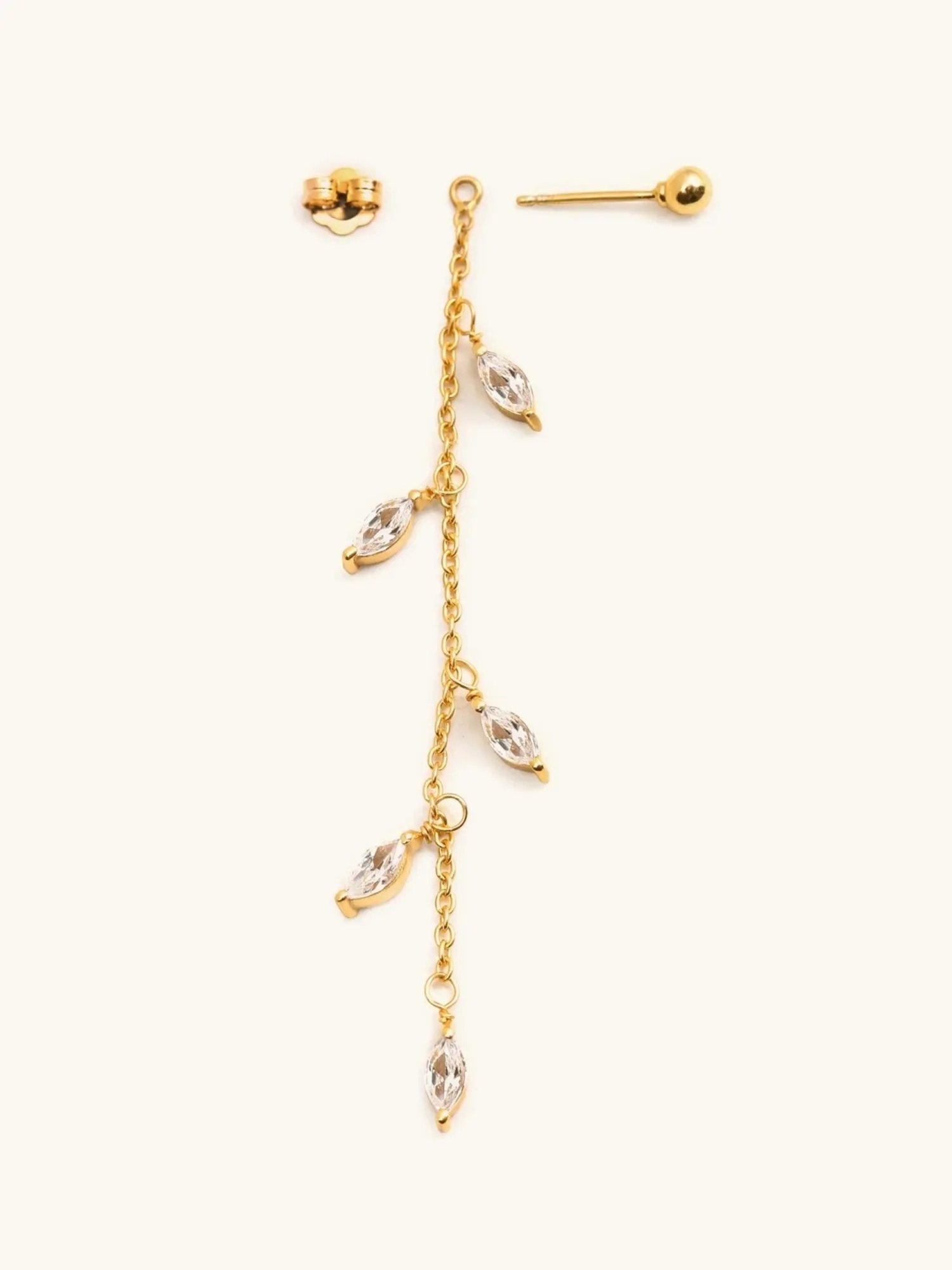 Mabel 92.5 Sterling Silver Tiny leaf Dangler Earrings for Women