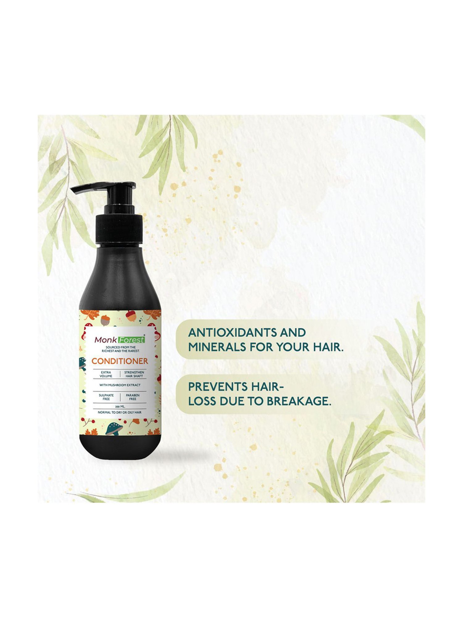 Monk Forest Mushroom Hair Conditioner for Hair Protection - 200 ml