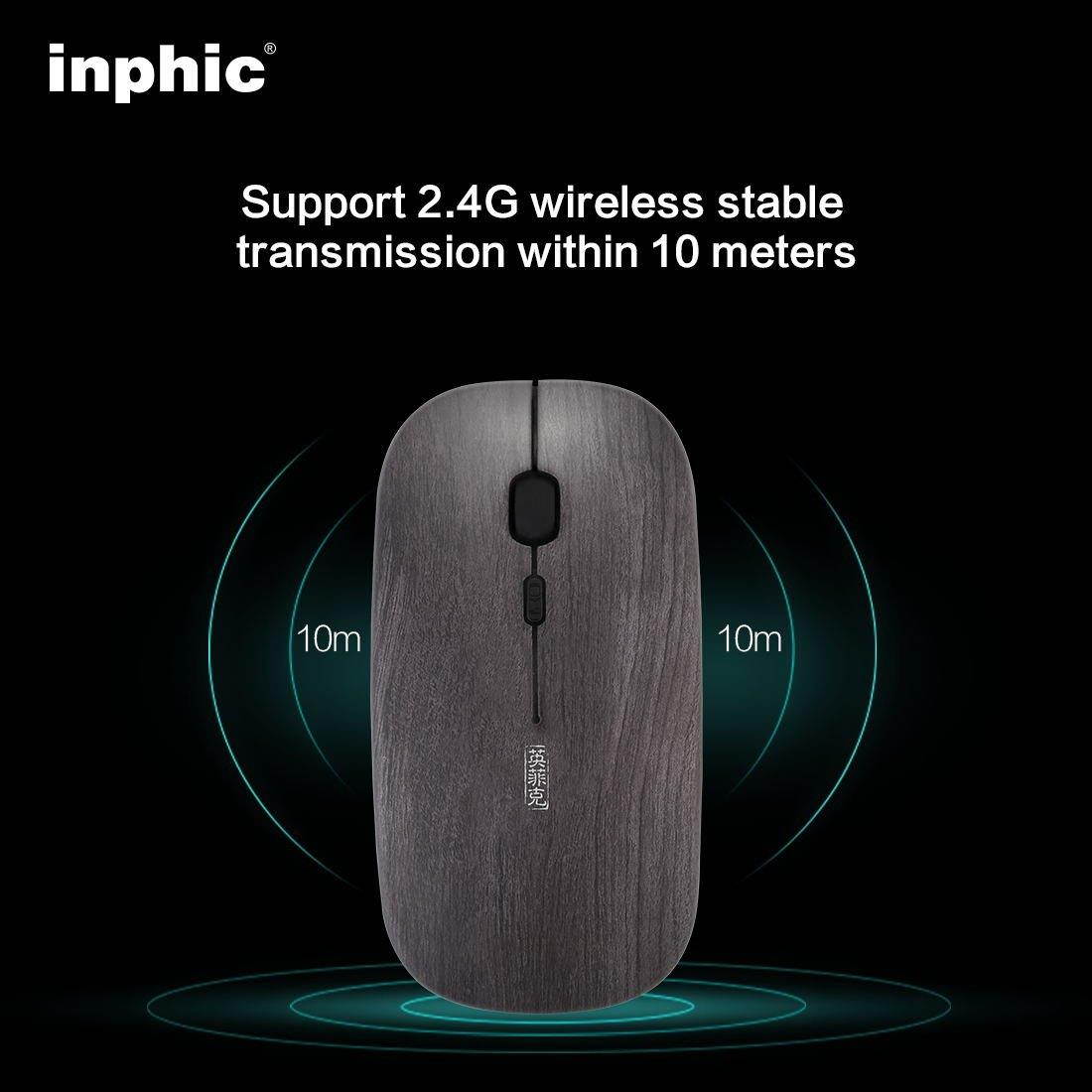 Rechargeable Wireless Mouse,inphic Mute Silent Click Mini Noiseless Optical Mice,Ultra Thin 1600 DPI for Notebook,PC,Laptop,Computer,MacBook