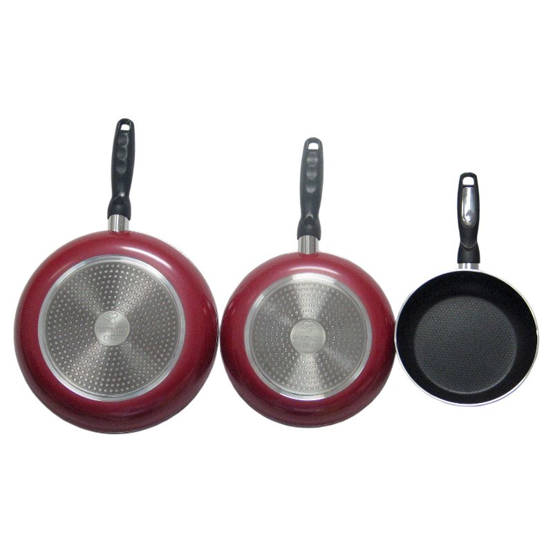 Gourmet Chef 10 Inch Non Stick Fry Pan with Induction Base - Red