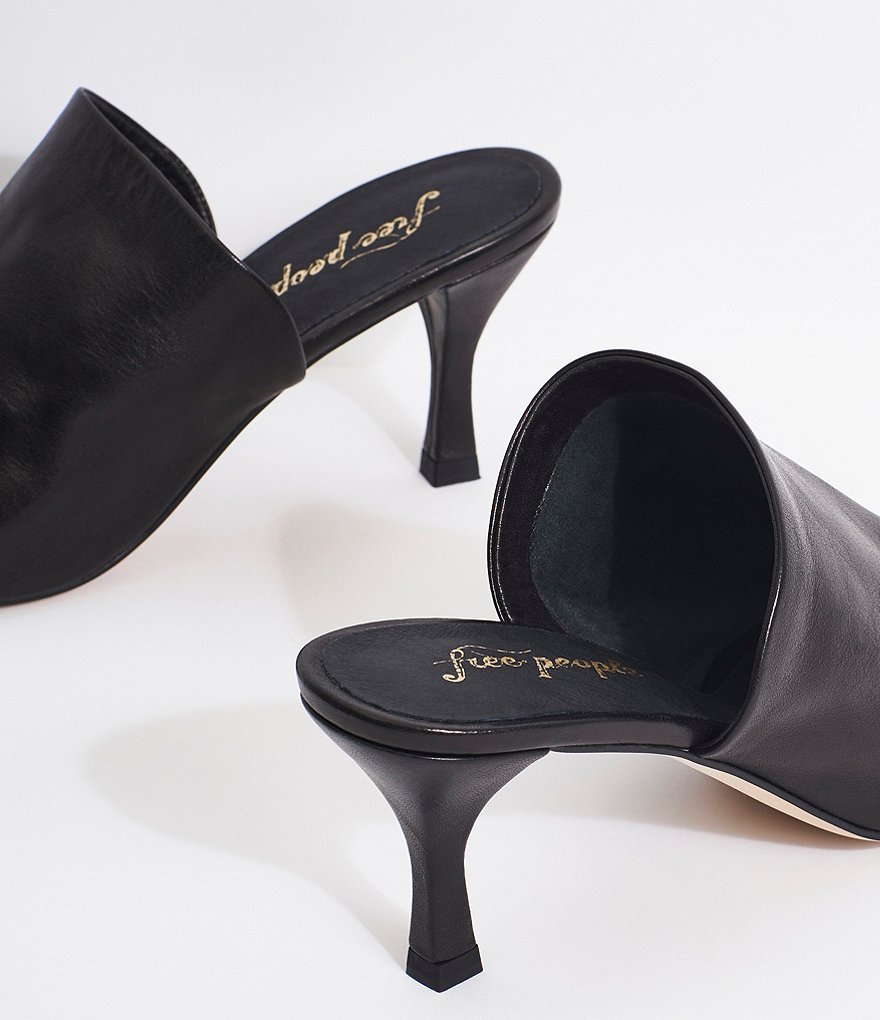 Free People Cara Square Toe Ruched Leather Mules