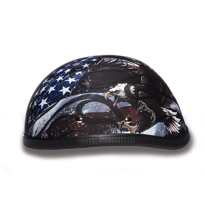 Daytona Helmets Premium Classic Eagle Novelty Non D.O.T Standard Motorcycle Helmet with Moisture Wicking Fabric, USA Flag Graphics
