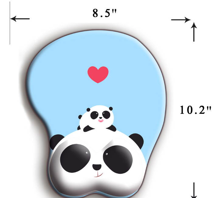 Anime Panda 3D Mouse Pad Ergonomic Soft Silicon Gel Gaming Mousepad with Wrist Support Animal Mouse Mat For PC Mac