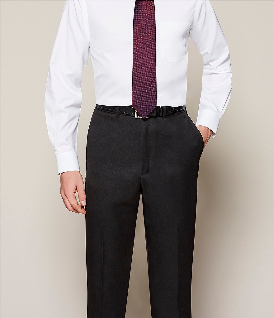 Hart Schaffner Marx Plaid Flat-Front Trouser Pants