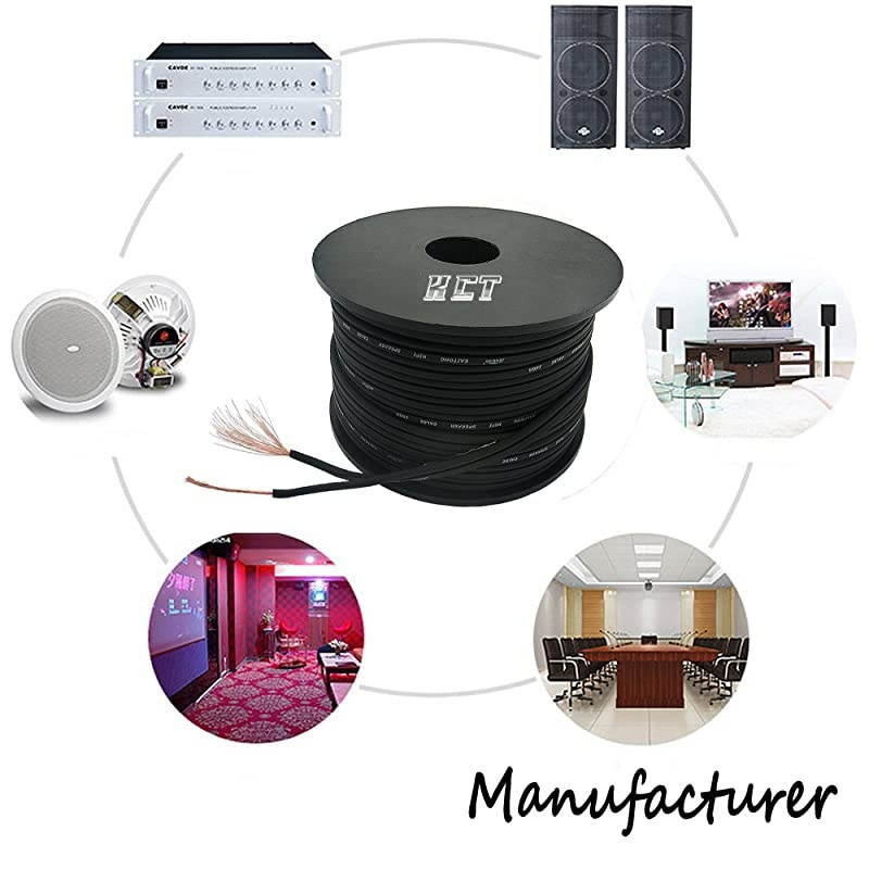 Gauge Speaker Cable Speaker Wire 100Feet Black