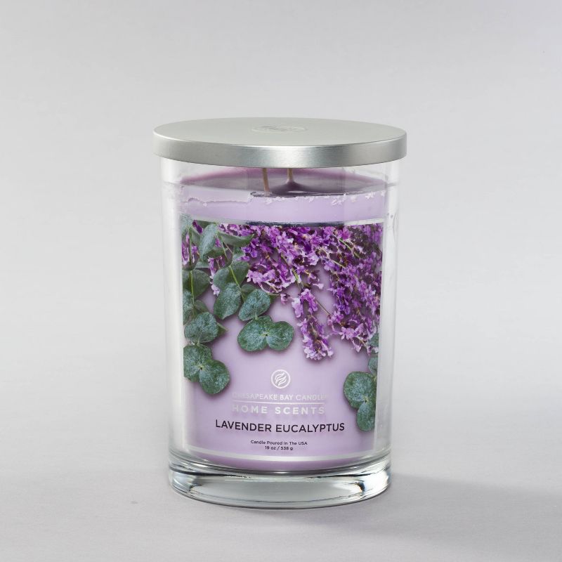 19oz Glass Jar 2-Wick Candle Lavender Eucalyptus - Home Scents by Chesapeake Bay Candle