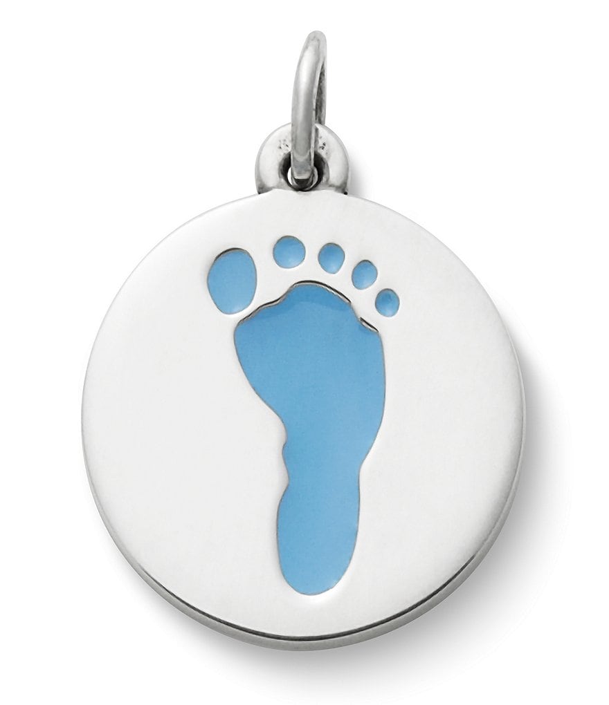 James Avery Enamel Baby Boy Footprint Charm