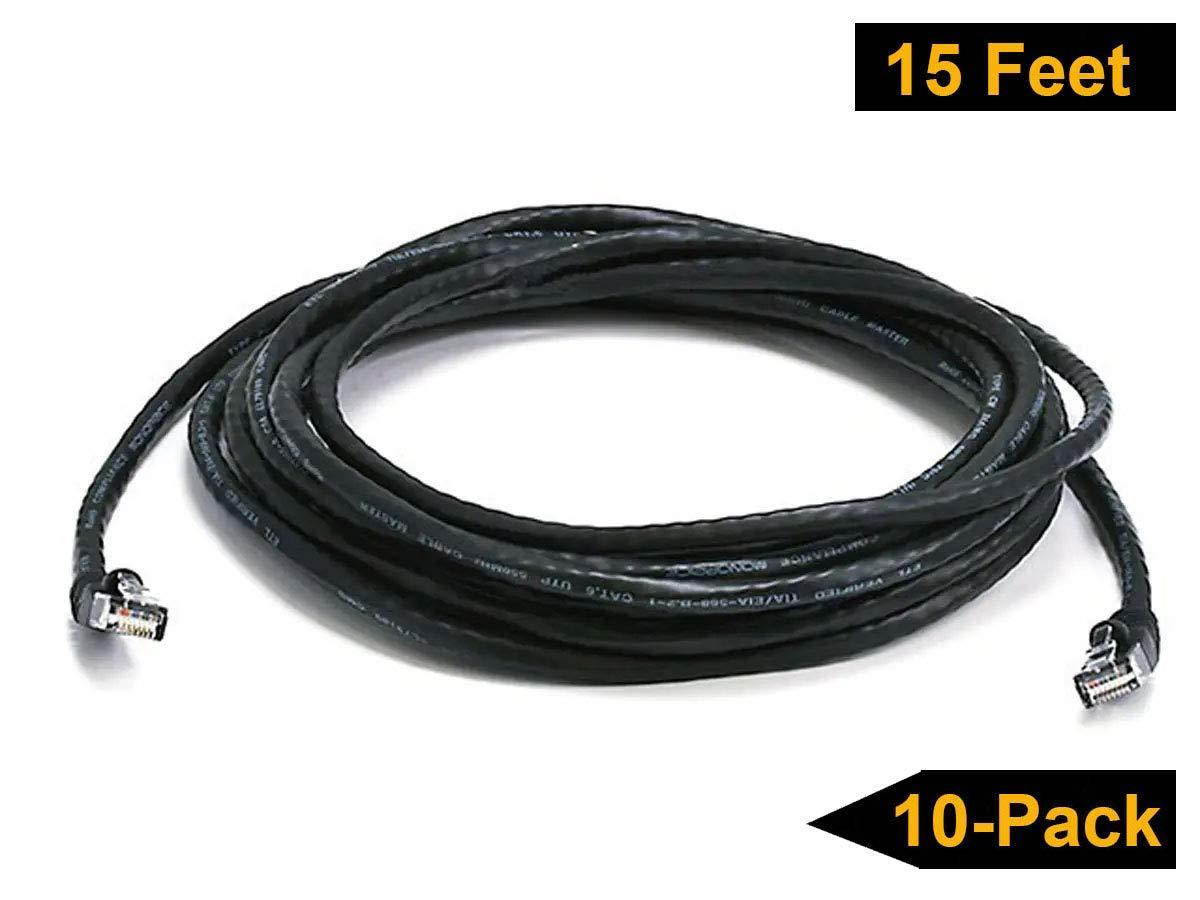 iMBAPrice 10' Cat5e Network Ethernet Patch Cable, 10 Pack, Black (IMBA-CAT5-10BK-10PK)