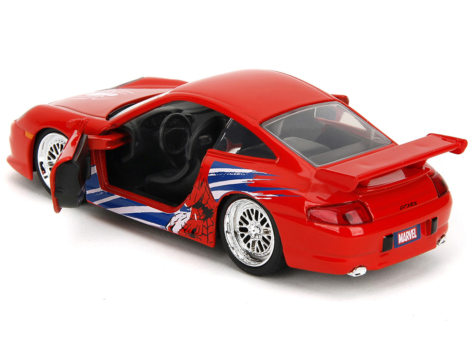 Porsche 911 GT3 RS (996) Red with Graphics "Marvel's Spider-Man" 1/32 Diecast Model Car by Jada