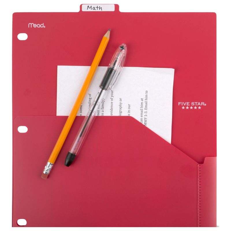 JAM Paper 8 5/8'' x 11 1/2'' 6pk Plastic 3 Hole Punch Binder Envelopes, Hook & Loop Closure, 1" Expansion - Multicolor