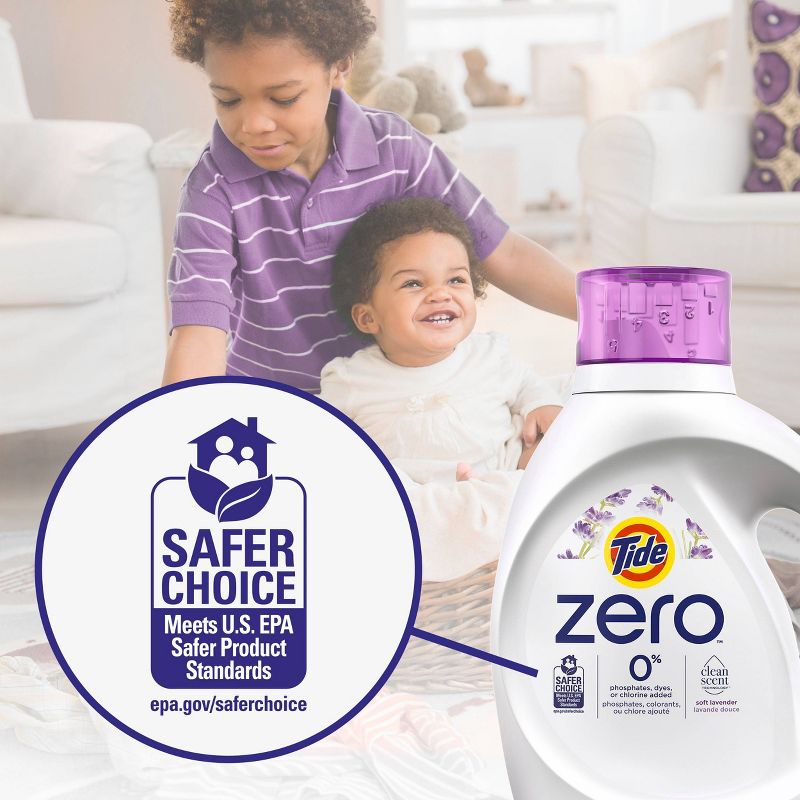 Tide Zero Soft Lavender Scent Liquid Laundry Detergent - 154 fl oz