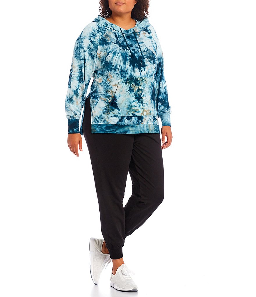 Kinesis Plus Size Everyday Hi-Low Hem Soft Stretch Fleece Long Sleeve Hoodie