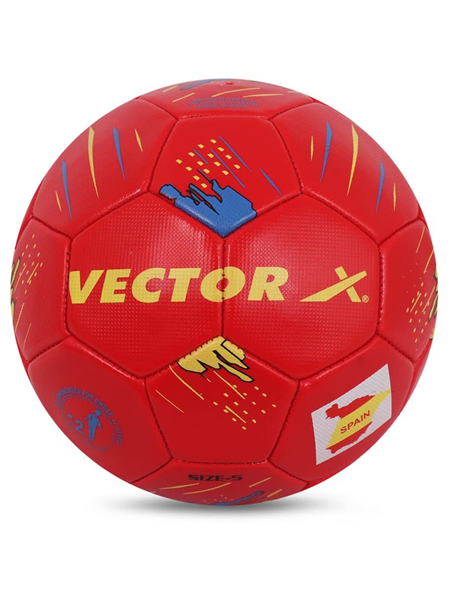 Vector X Spain Machine Stitched Embose PVC Football (Red) Size - 3