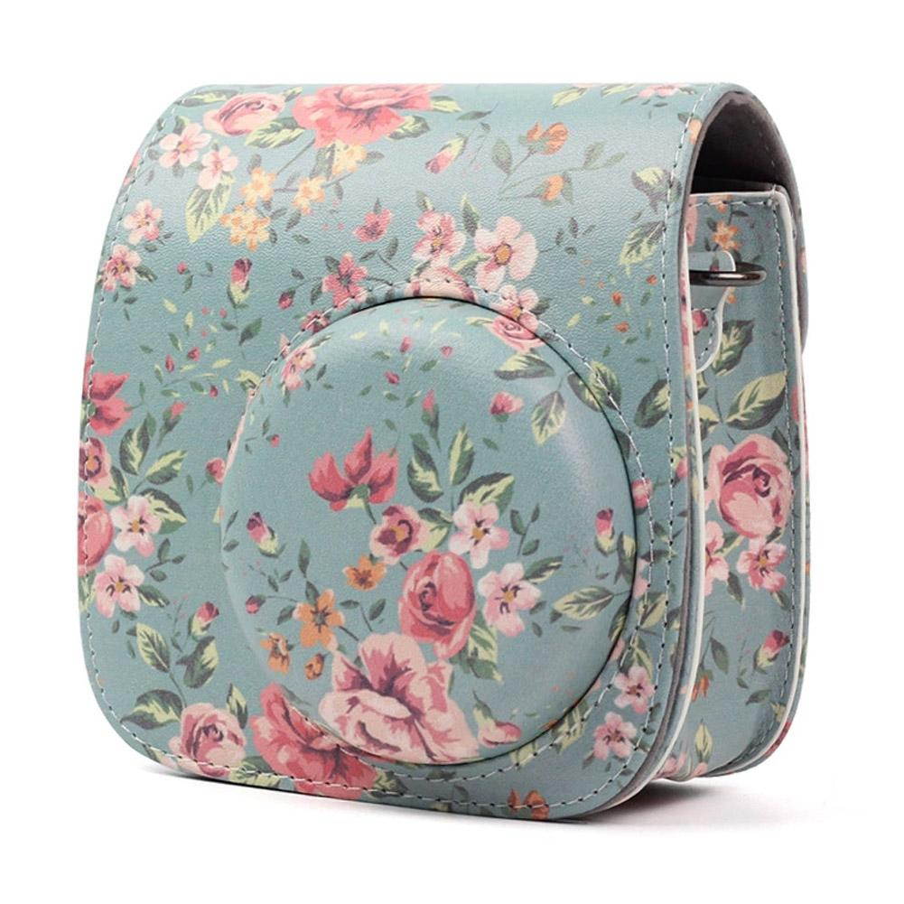 Blue Rose Protective Camera Case Bag Compatible for Fujifilm Instax Mini 8+/ 8/9 Instant Camera Bag with Adjustable Strap