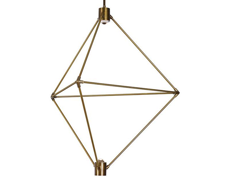 LBL Lighting Candora 29" Wide Geometric Modern LED Chandelier, Aged Brass