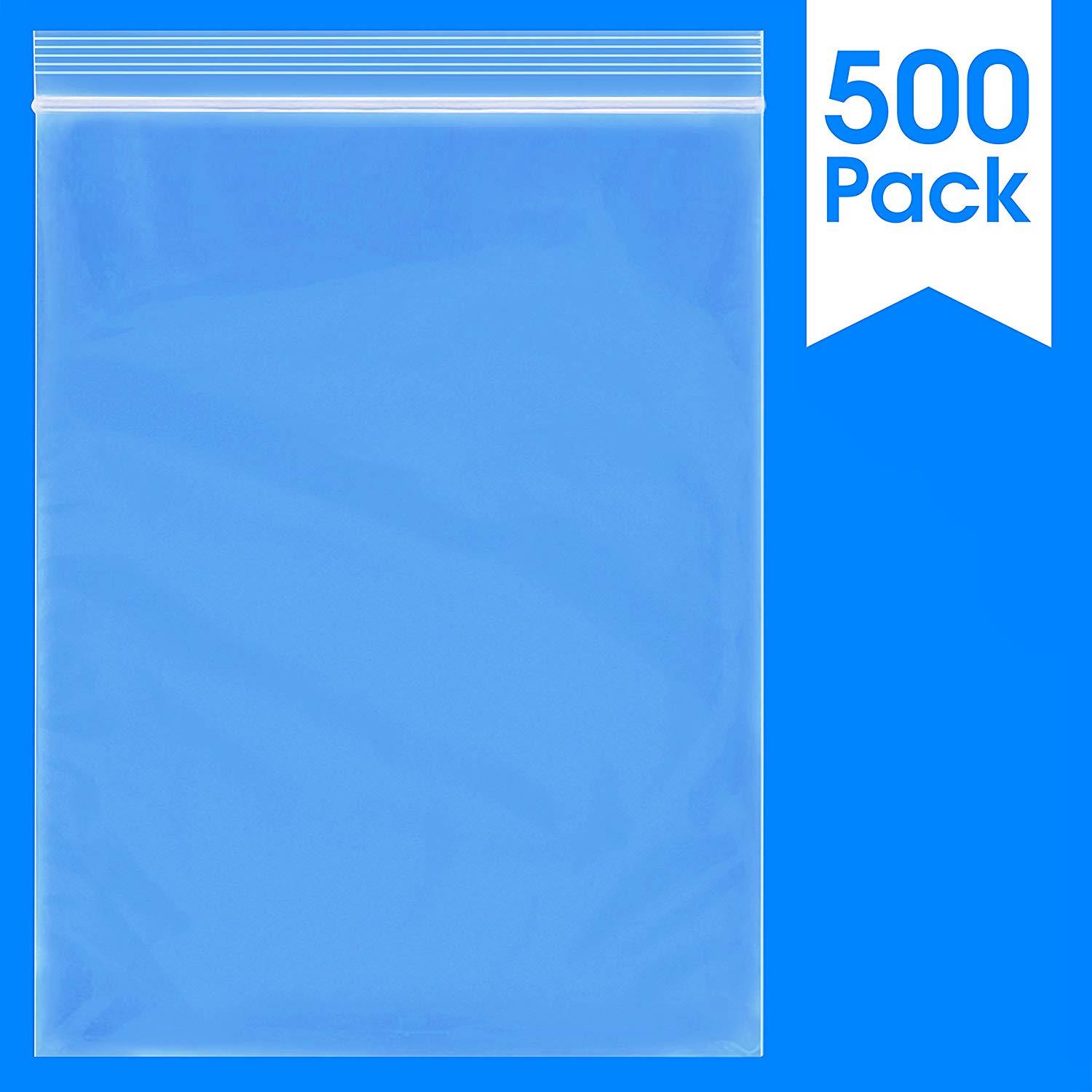 500 Count - 10 X 13, 2 Mil Clear Plastic Reclosable Zip Poly Bags with Resealable Lock Seal Zipper by Spartan Industrial (More Sizes Available)