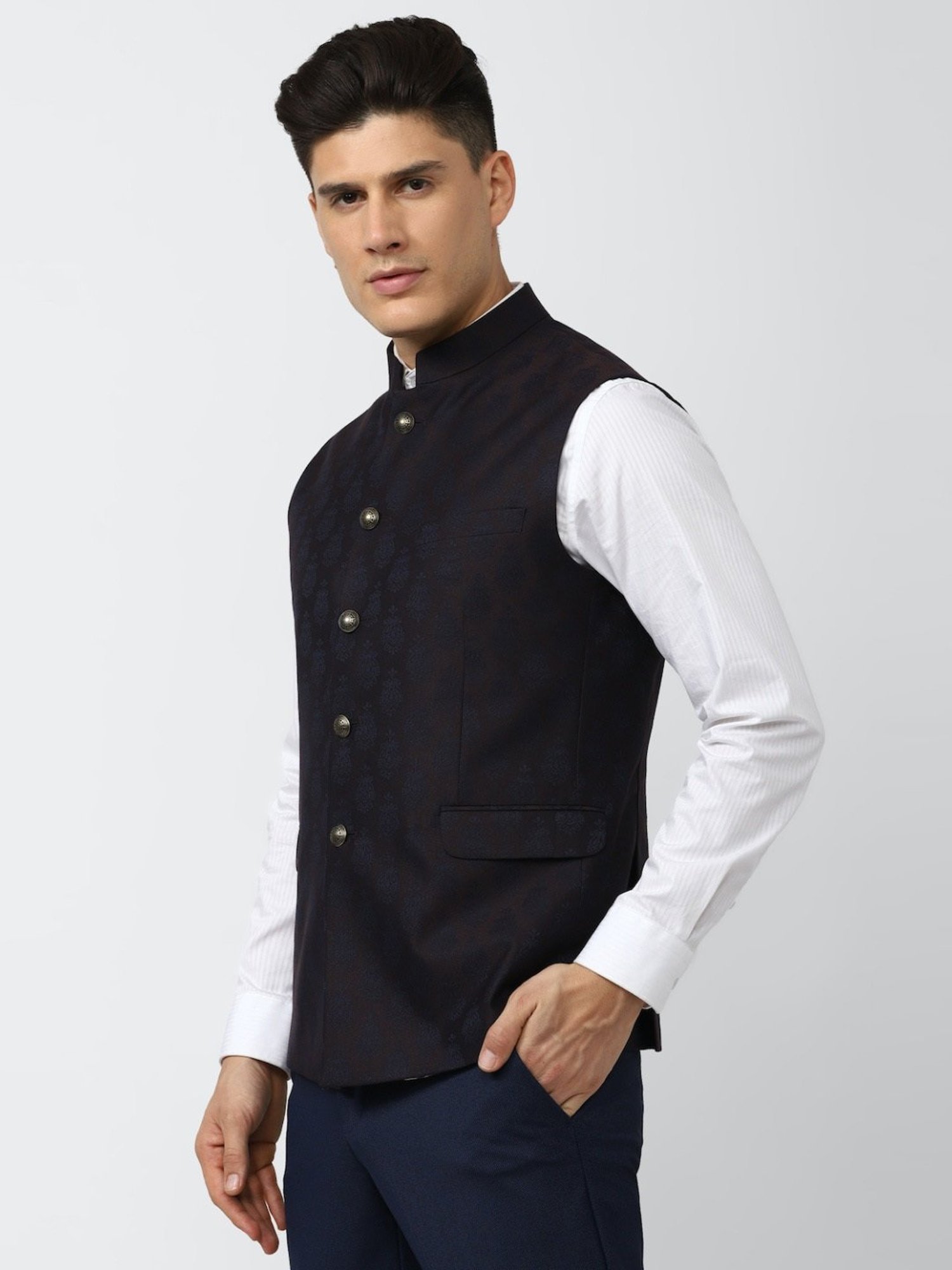 Fabindia Multicolor Regular Fit Printed Cotton Nehru Jacket