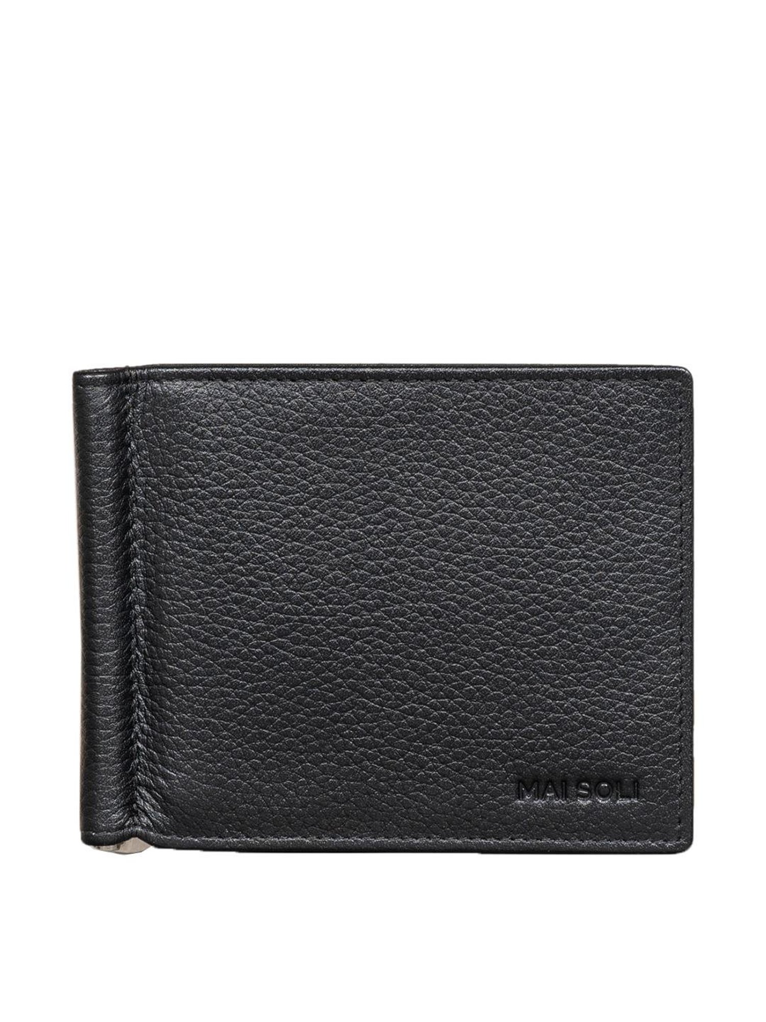 Mai Soli Dollaro Black Casual Leather Money Clip Wallet for Men