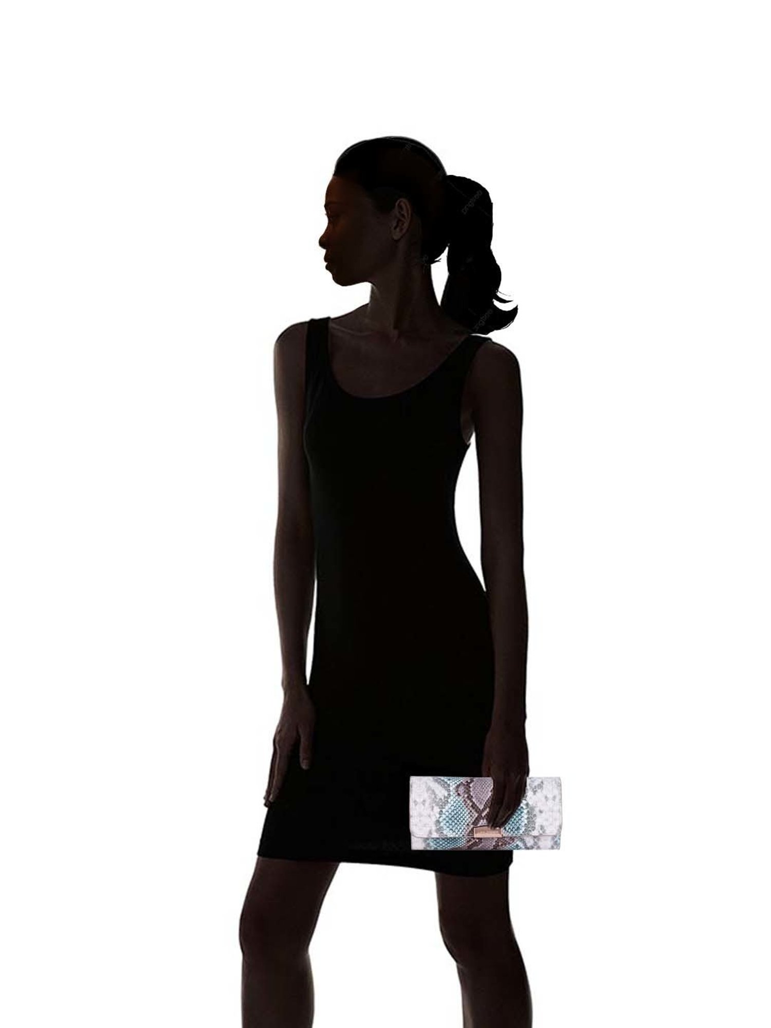 Lino Perros Grey Animal Effect Tri-Fold Wallet for Women