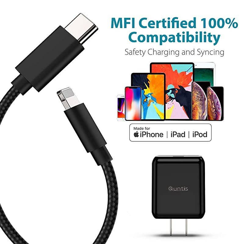 20W iPhone Charger Fast Charging-  USB-C Wall Charger Plug with 6FT MFi Certified USB C to Lightning Cable for iPhone 12 Mini Pro Max 11 Pro Max XS Max XR X iPad Pro AirPods Pro, Black