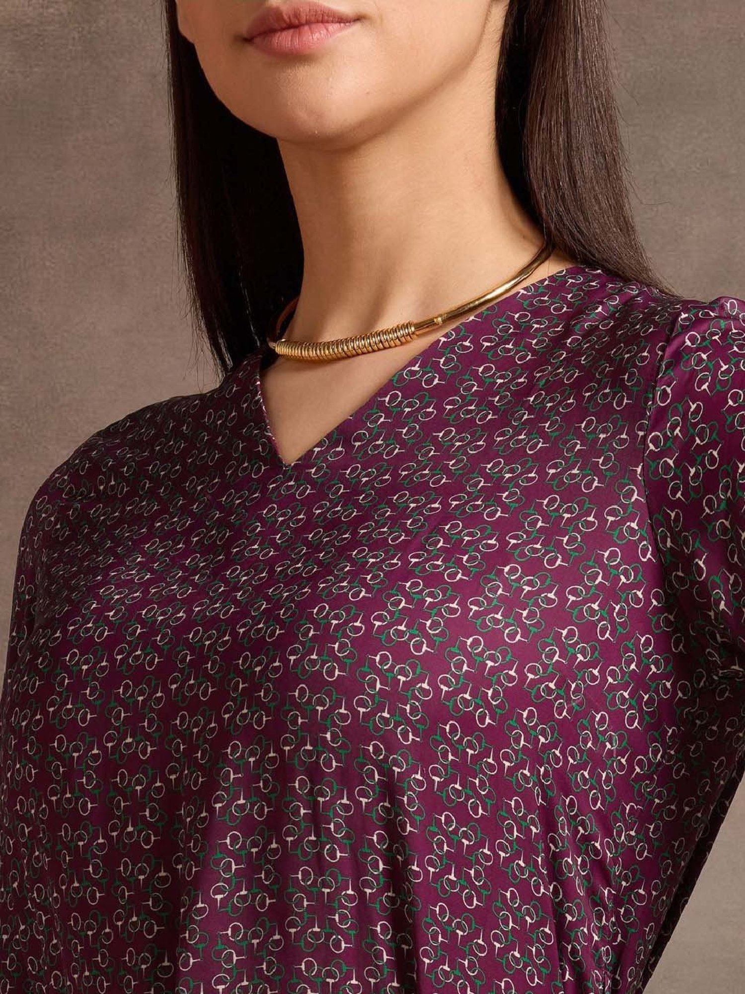 U.S. Polo Assn. Purple Printed A-Line Dress