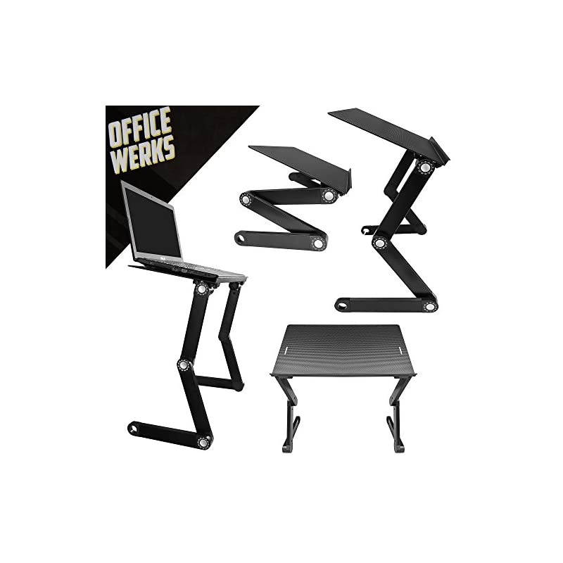 and Portable Computer Laptop Stand/Desk with Mouse Pad, Ergonomic Design for Improved Posture, Strong Aluminum Legs and Tray Supports and Cools Your Notebook/MacBook