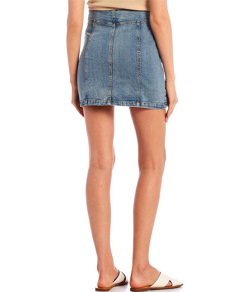 GB Button Front Denim Skirt