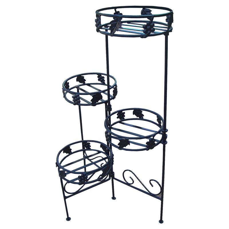 24" Oakland Oval 4-Tier Plant Stand - Black