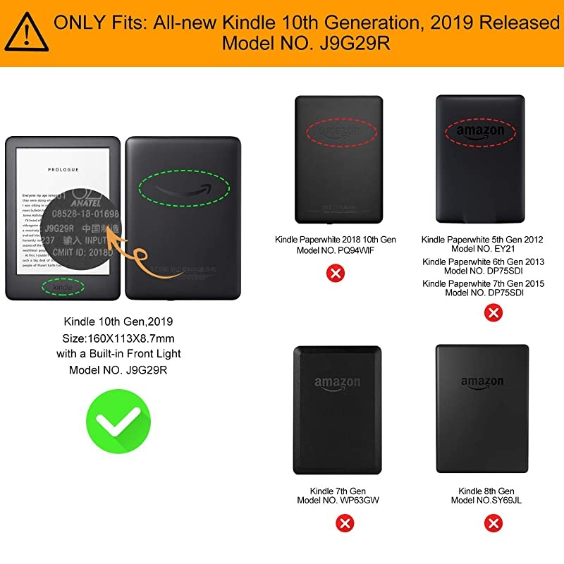 Cover Case for AllNew Kindle 10th Gen 2019 Released Model No J9G29R Slim Auto WakeSleep Protective Case for Kindle 2019 Will Not Fit Kindle Paperwhite or Kindle Oasis Black Flowers
