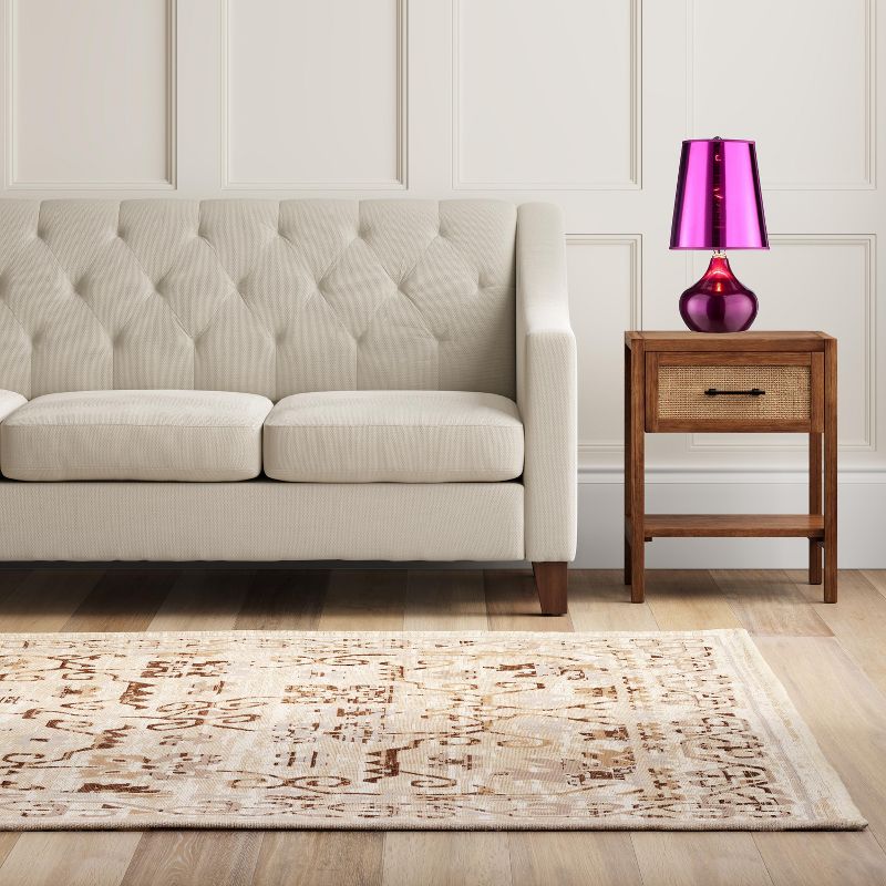 18" Retro Metal Table Lamp with Touch Sensor Purple - Ore International