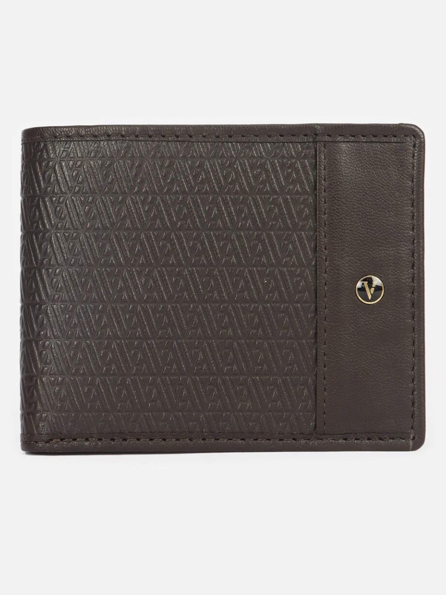 Van Heusen Brown Leather Textured Bi-Fold Wallet