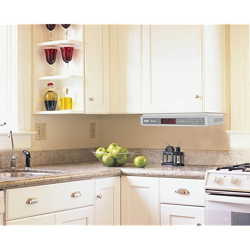 SPS3688B Under Cabinet Wireless Speaker with Bluetooth and FM Radio White