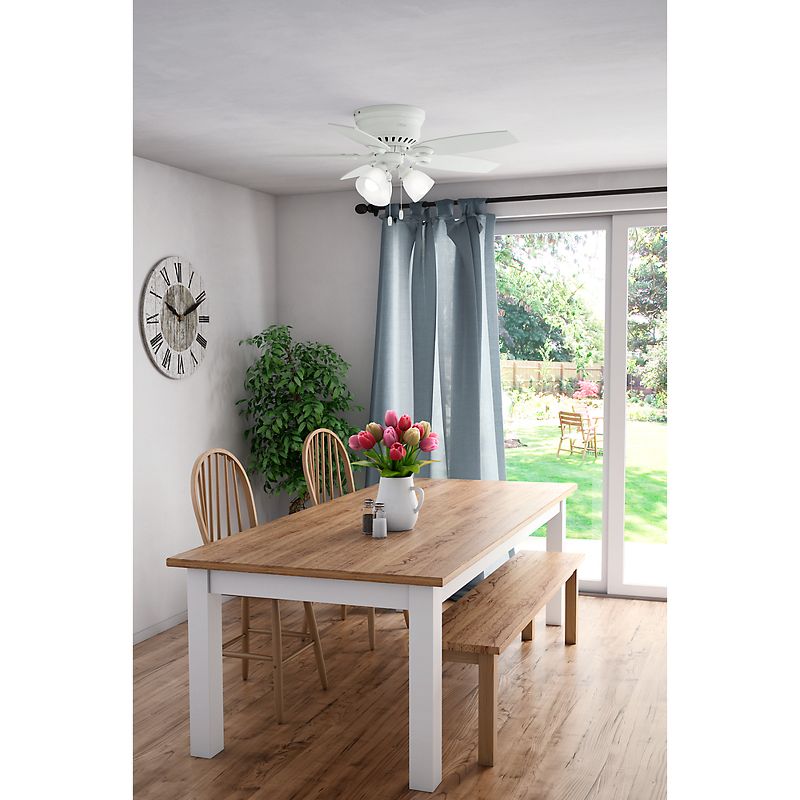 46" Hatherton Low Profile Ceiling Fan White (Includes Energy Efficient Light) - Hunter