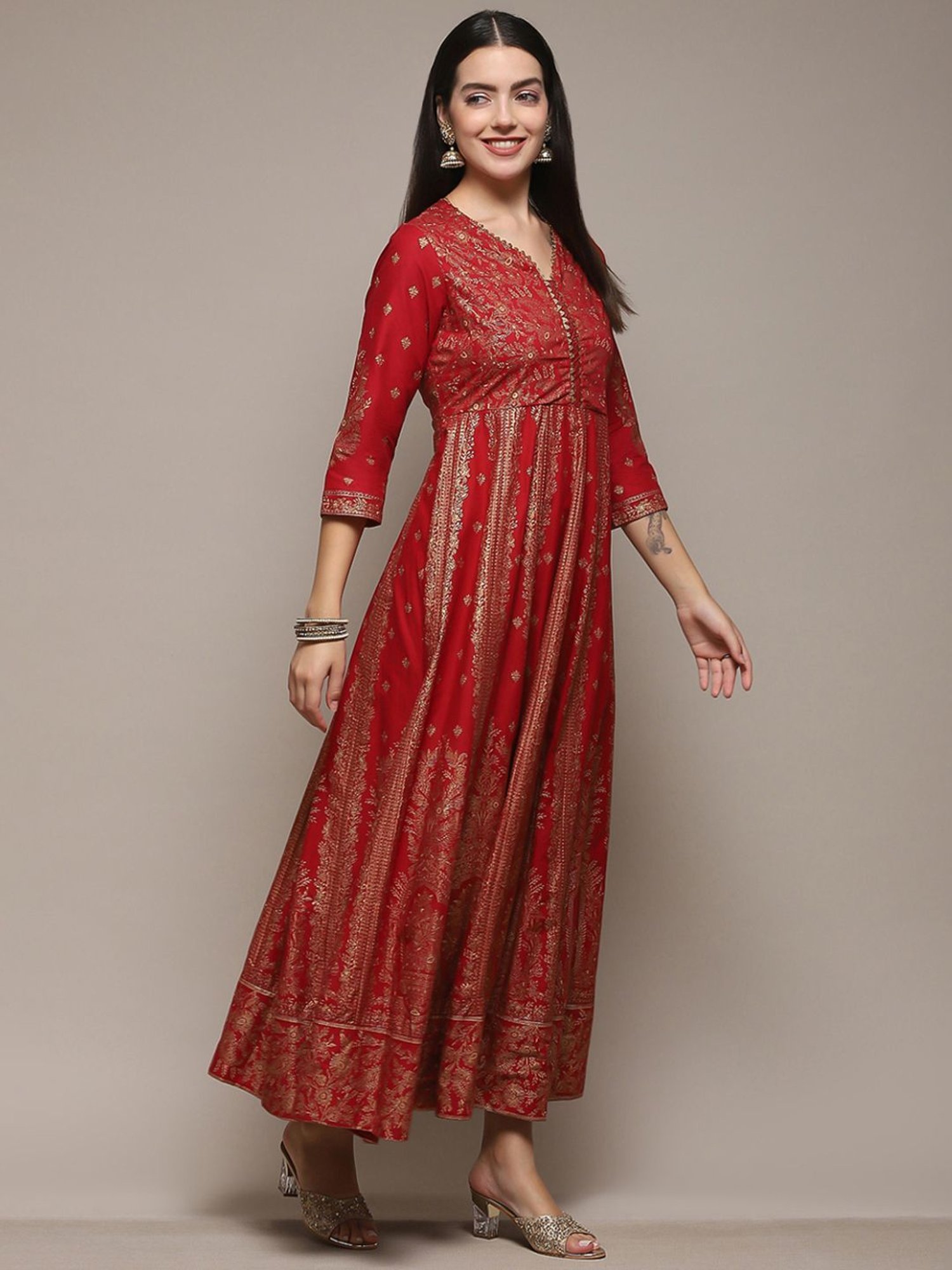 Biba Red Printed Maxi Dress