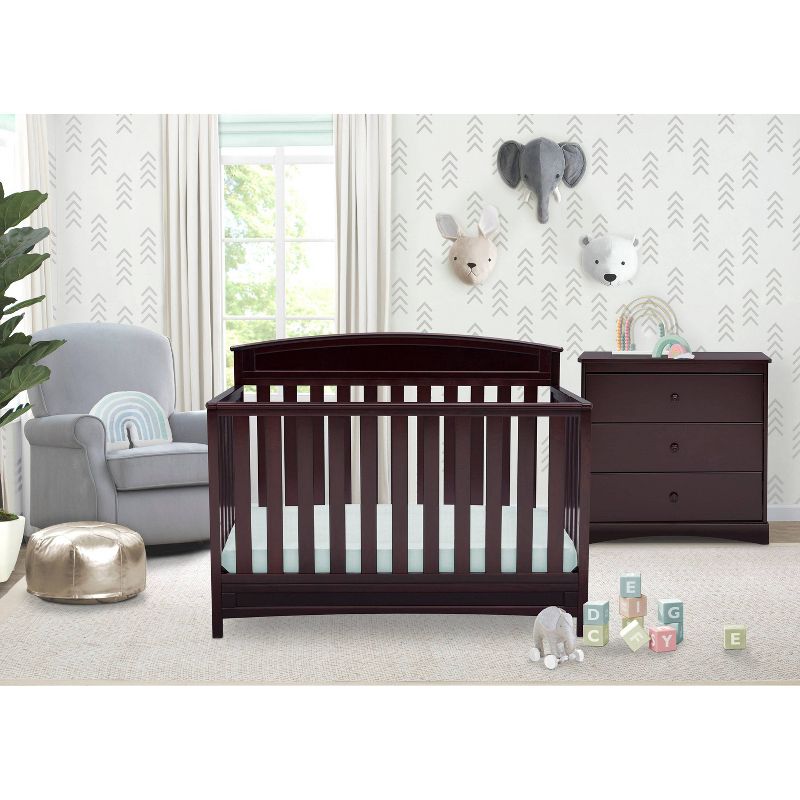 Delta Children Sutton 4-in-1 Convertible Crib, Greenguard Gold Certified - Espresso Java