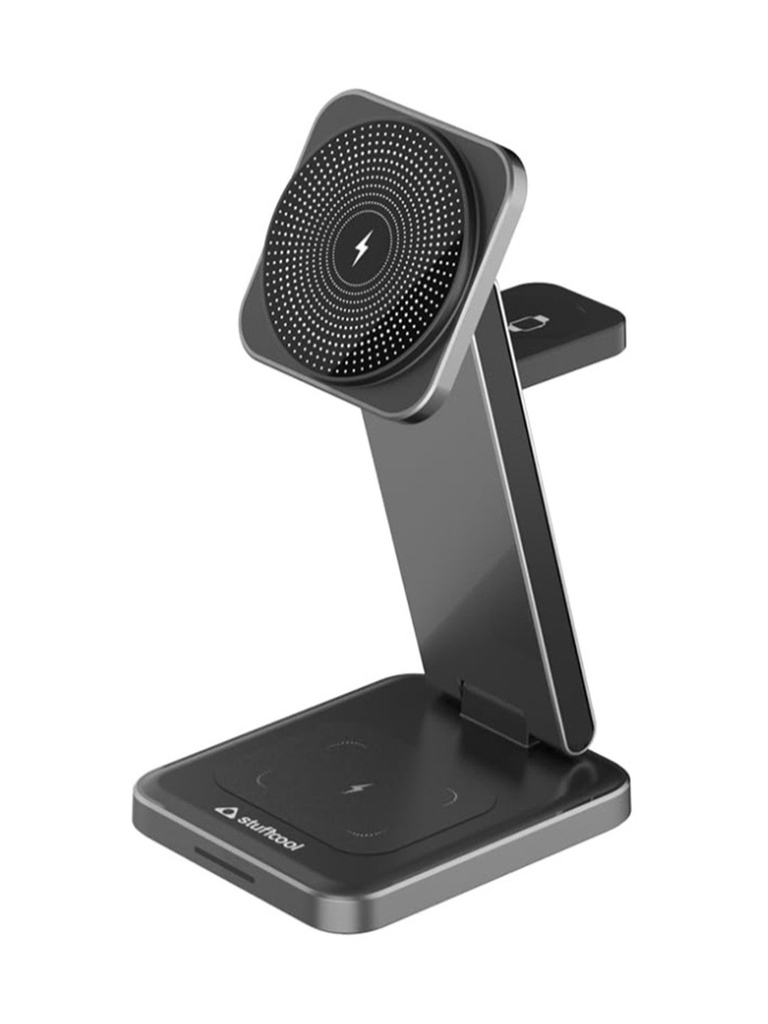 Stuffcool Rover Foldable 3 in 1 Magnetic Wireless Charging Station for iPhone 15, 14, 13, 12 (Black)
