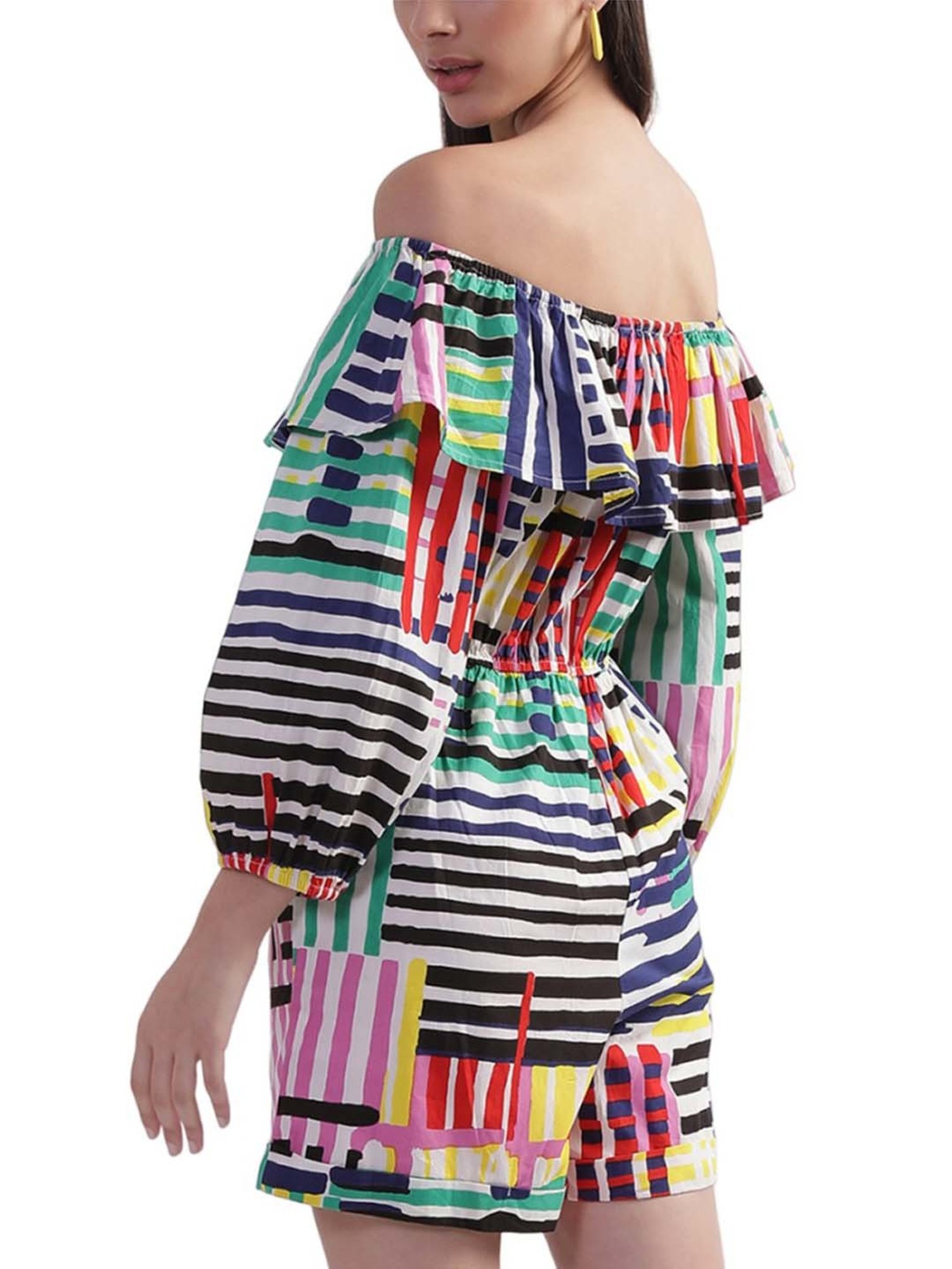 Elle Multicolored Cotton Printed Jumpsuit