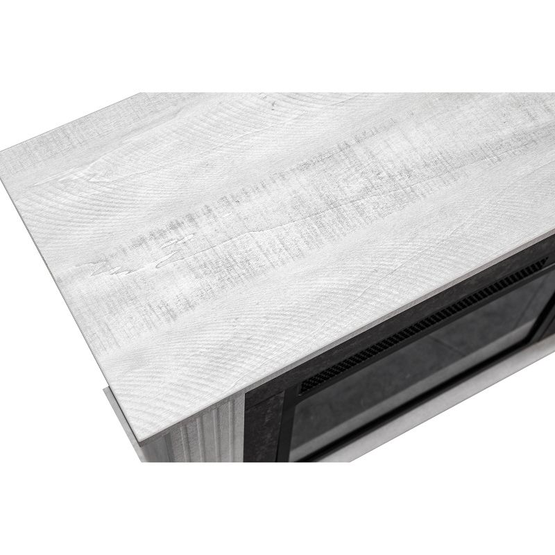 32" Freestanding Electric Fireplace Saw Cut Off White - Home Essentials