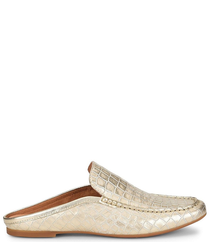 Born Capricorn Embossed Leather Mule Slides