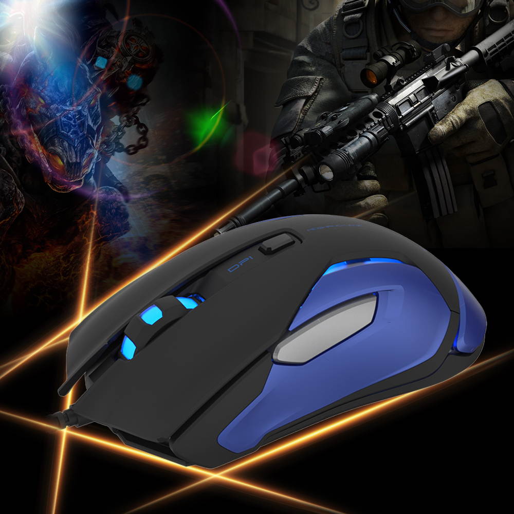 E-3LUE 5000DPI Gaming RGB Mouse USB Wired Ergonomic Game Mice LED Adjustable EMS668 for Computer LOL DOTA2 FIFA Desktop laptop
