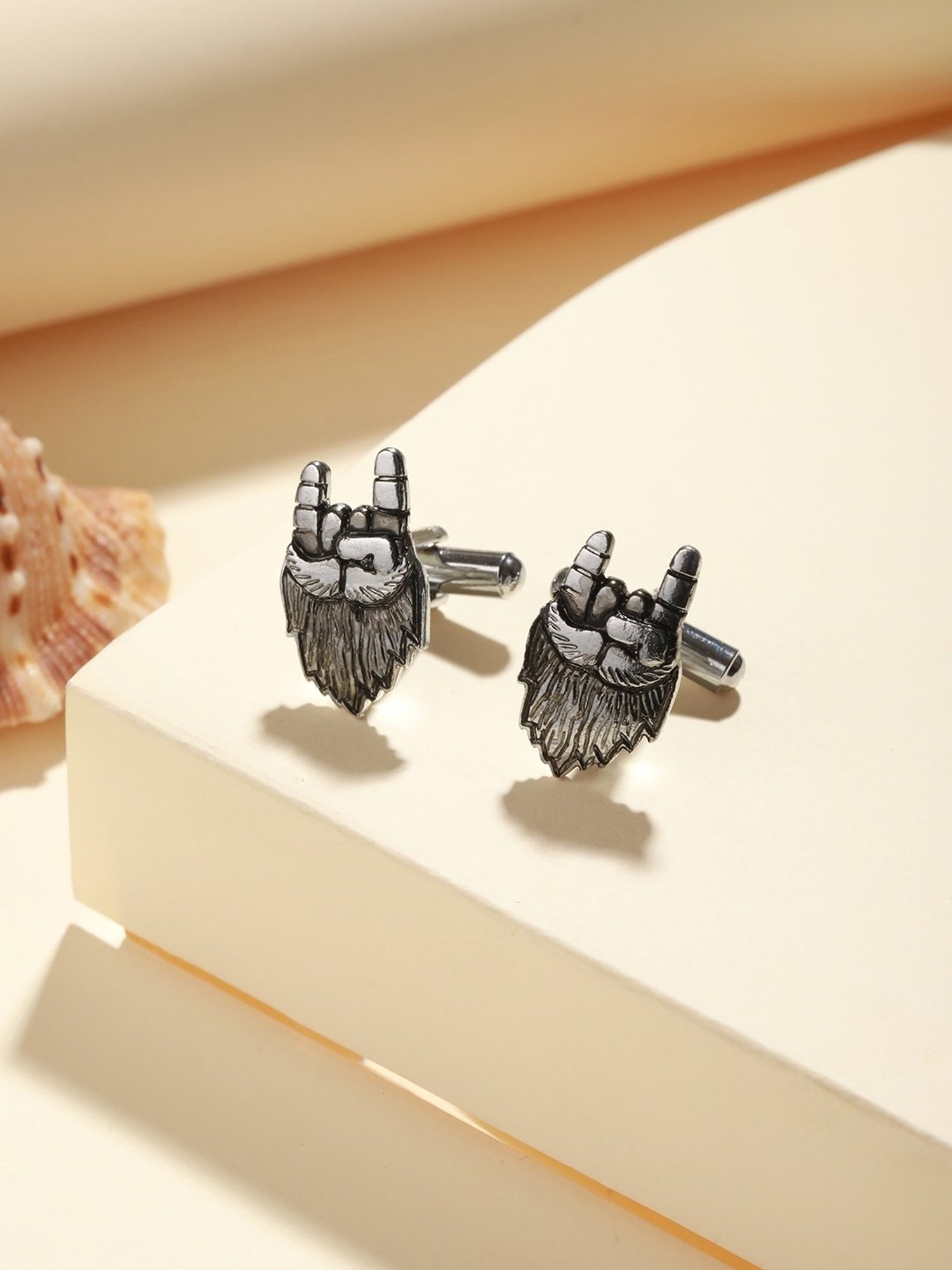 Bold by Priyaasi Halo Circle Golden Cufflinks for Men