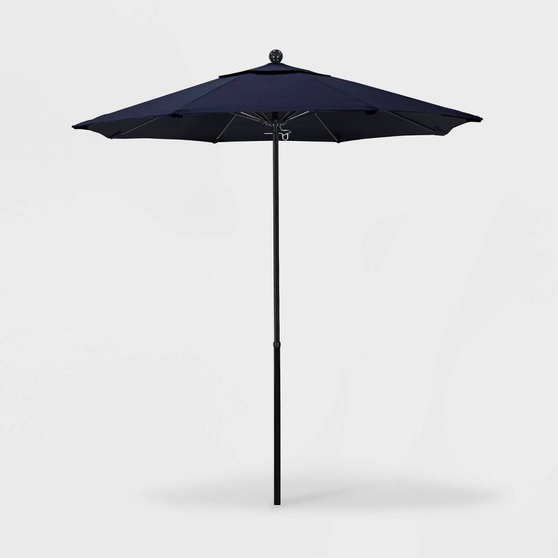 7.5' Oceanside Push Lift Patio Umbrella with Fiberglass Pole - Pacifica Navy Blue - California Umbrella