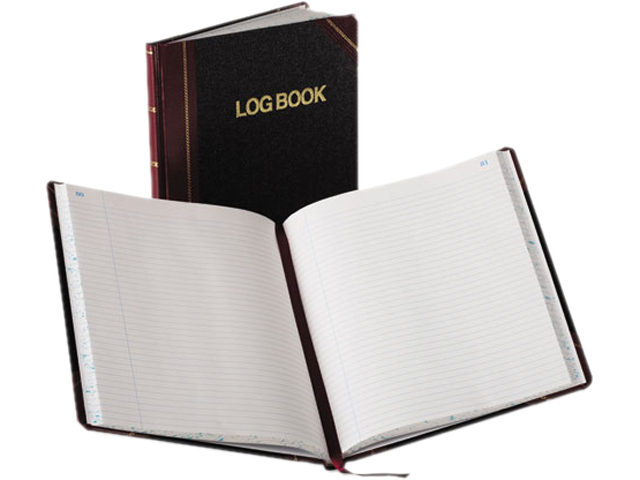 Boorum & Pease G21-150-R Log Book, Record Rule, Black/Red Cover, 150 Pages, 10 3/8 x 8 1/8
