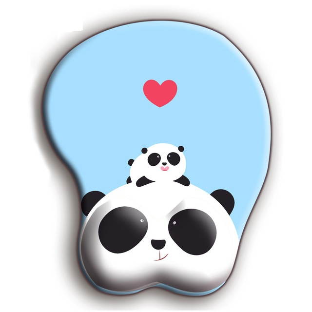 Anime Panda 3D Mouse Pad Ergonomic Soft Silicon Gel Gaming Mousepad with Wrist Support Animal Mouse Mat For PC Mac