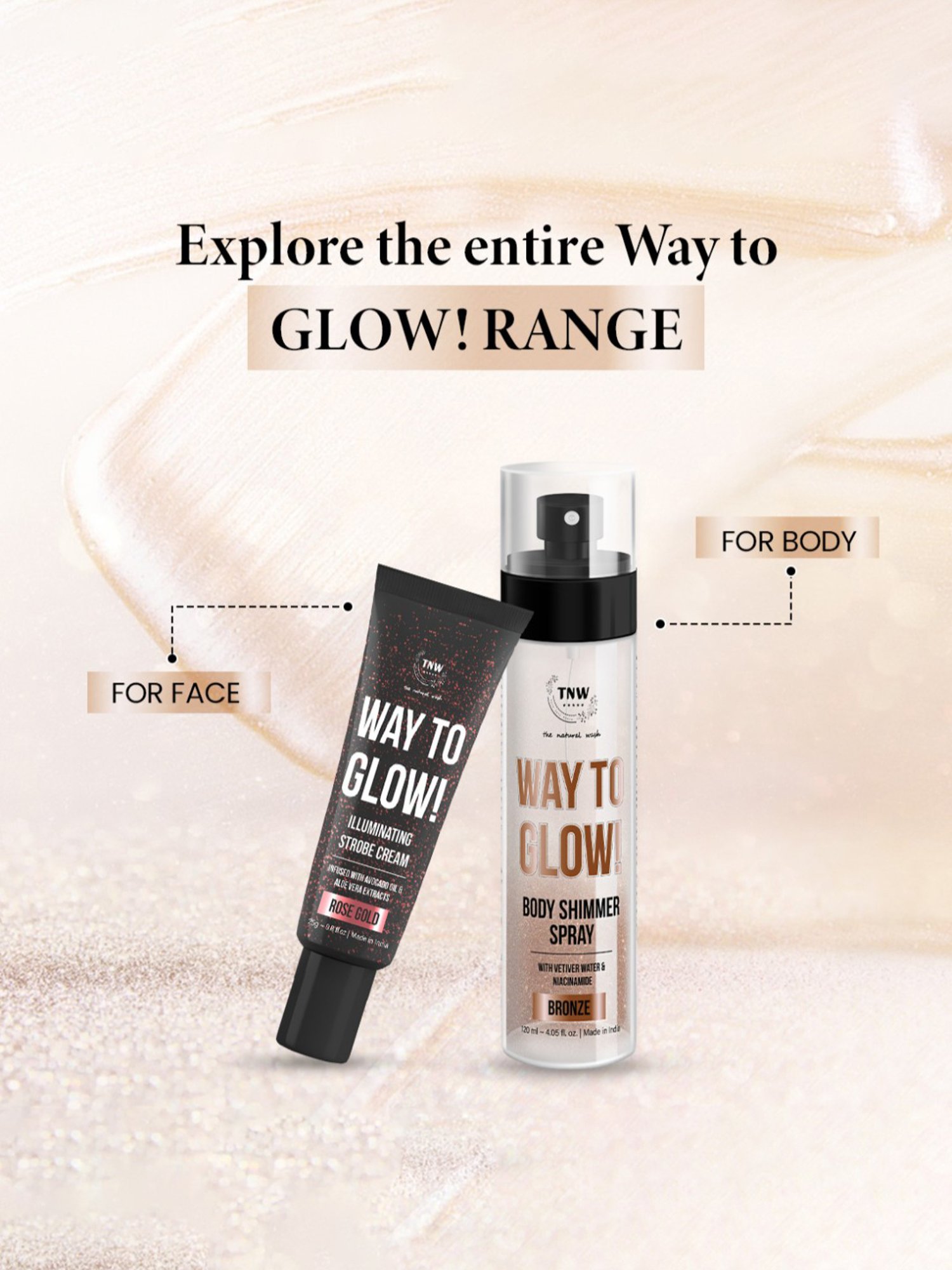 TNW-The Natural Wash Way To Glow! Body Shimmer Spray Bronze - 120 ml