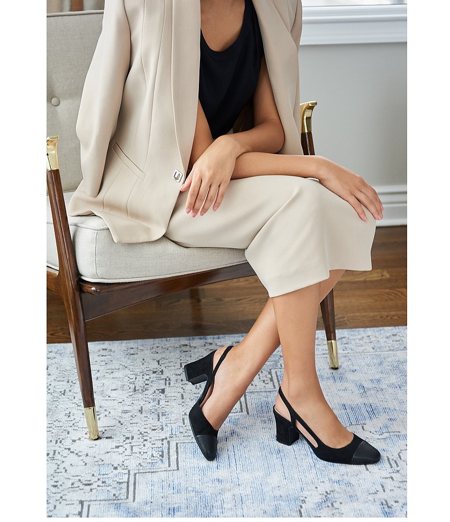 Preston & York Ines Sling Back Block Heel Pumps